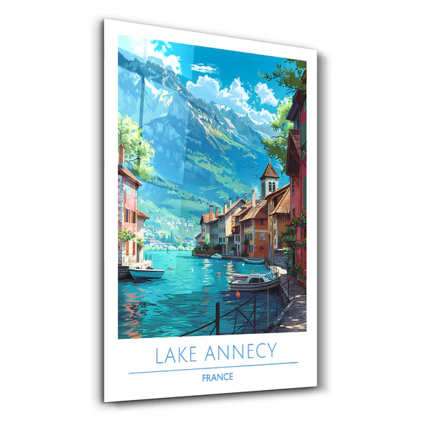 Lake Annecy France-Travel Posters | Glass Wall Art