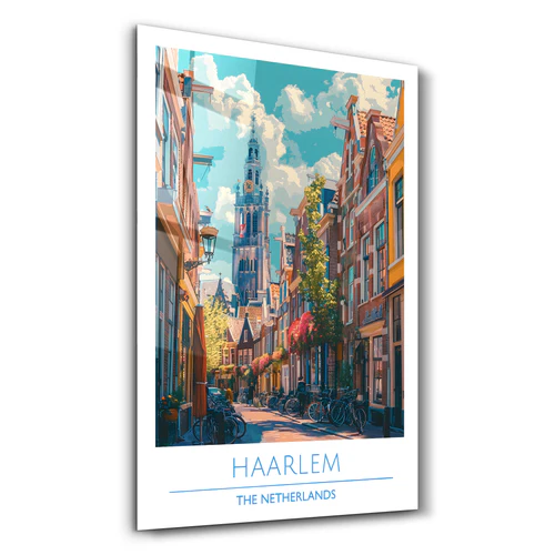 Haarlem The Netherland-Travel Posters | Glass Wall Art
