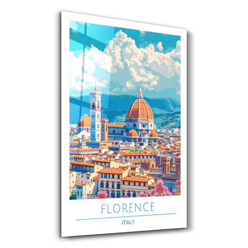 Florence Italy-Travel Posters | Glass Wall Art