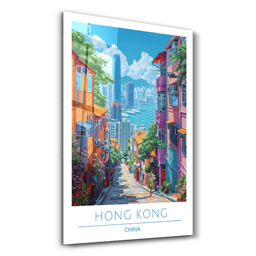 Hong Kong China-Travel Posters | Glass Wall Art