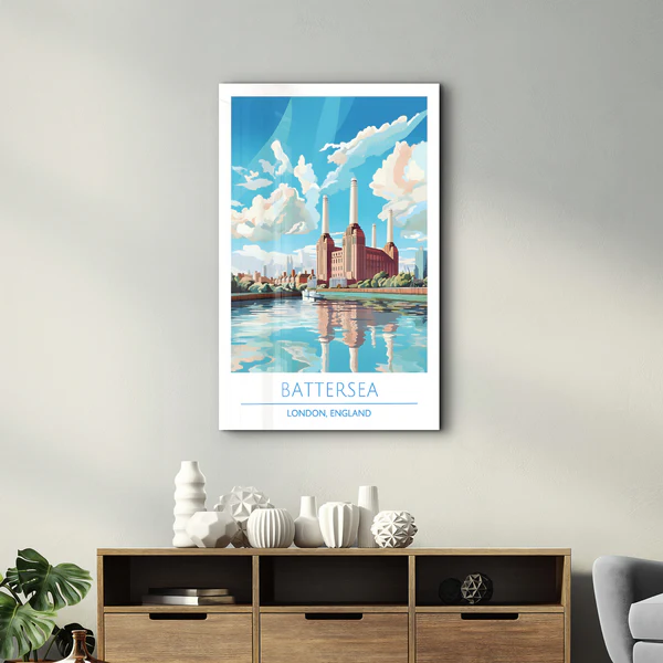 Battersea-London England-Travel Posters | Glass Wall Art - Image 2