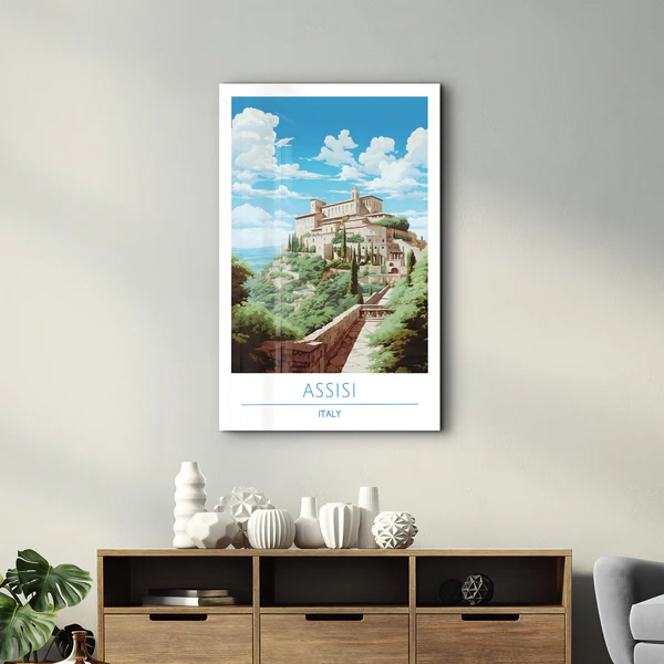 Assisi Italy-Travel Posters | Glass Wall Art - Image 2