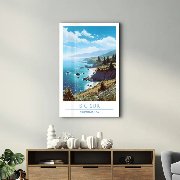 Big Sur-California USA-Travel Posters | Glass Wall Art - Image 2