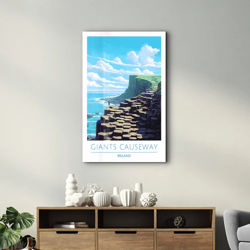 Giants Causeway Ireland-Travel Posters | Glass Wall Art - Image 2