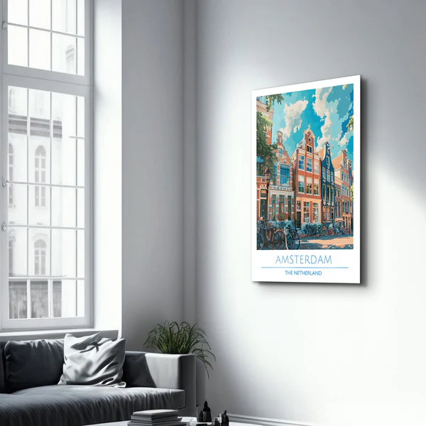 Amsterdam The Netherland-Travel Posters | Glass Wall Art - Image 2