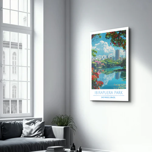 Ibirapuera Park-Sao Paolo Brazil-Travel Posters | Glass Wall Art - Image 2