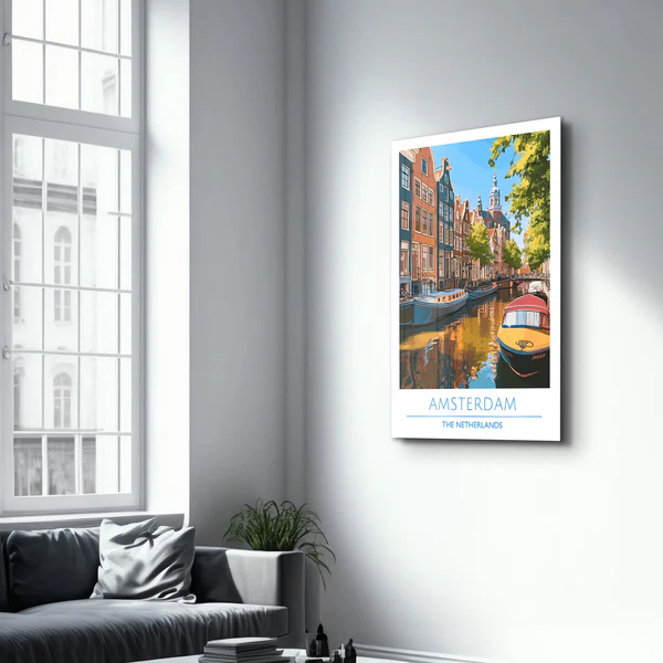 Amsterdam The Netherland-Travel Posters | Glass Wall Art - Image 2