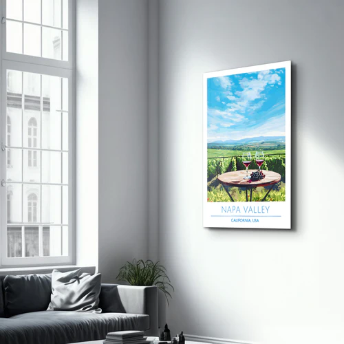 Napa Valley-California USA-Travel Posters | Glass Wall Art - Image 2
