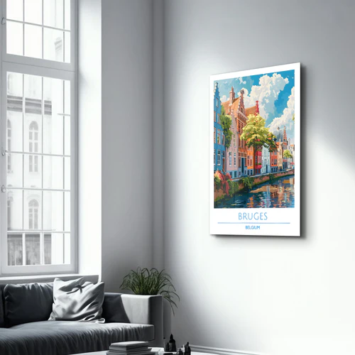 Bruges Belgium-Travel Posters | Glass Wall Art - Image 2