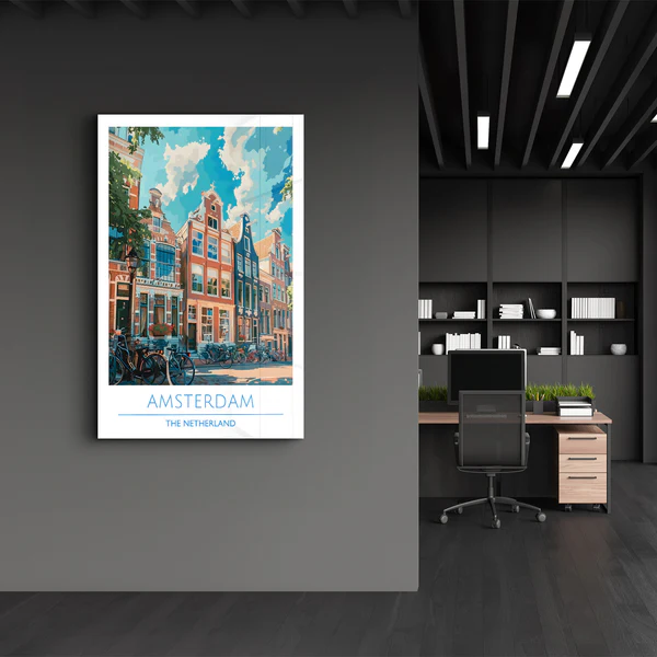 Amsterdam The Netherland-Travel Posters | Glass Wall Art - Image 3
