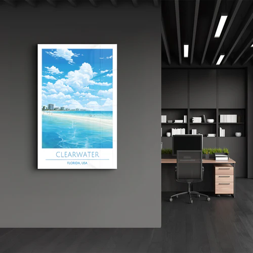 Clearwater-Florida USA-Travel Posters | Glass Wall Art - Image 3