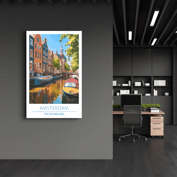Amsterdam The Netherland-Travel Posters | Glass Wall Art - Image 3