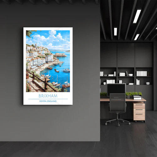 Brixham-Devon England-Travel Posters | Glass Wall Art - Image 3