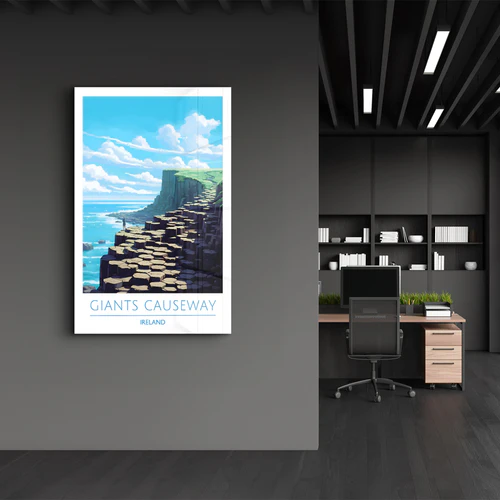 Giants Causeway Ireland-Travel Posters | Glass Wall Art - Image 3
