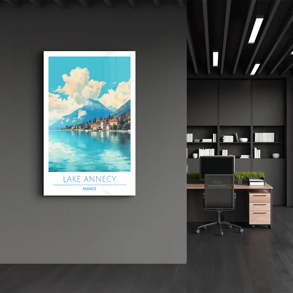 Lake Annecy France-Travel Posters | Glass Wall Art - Image 3