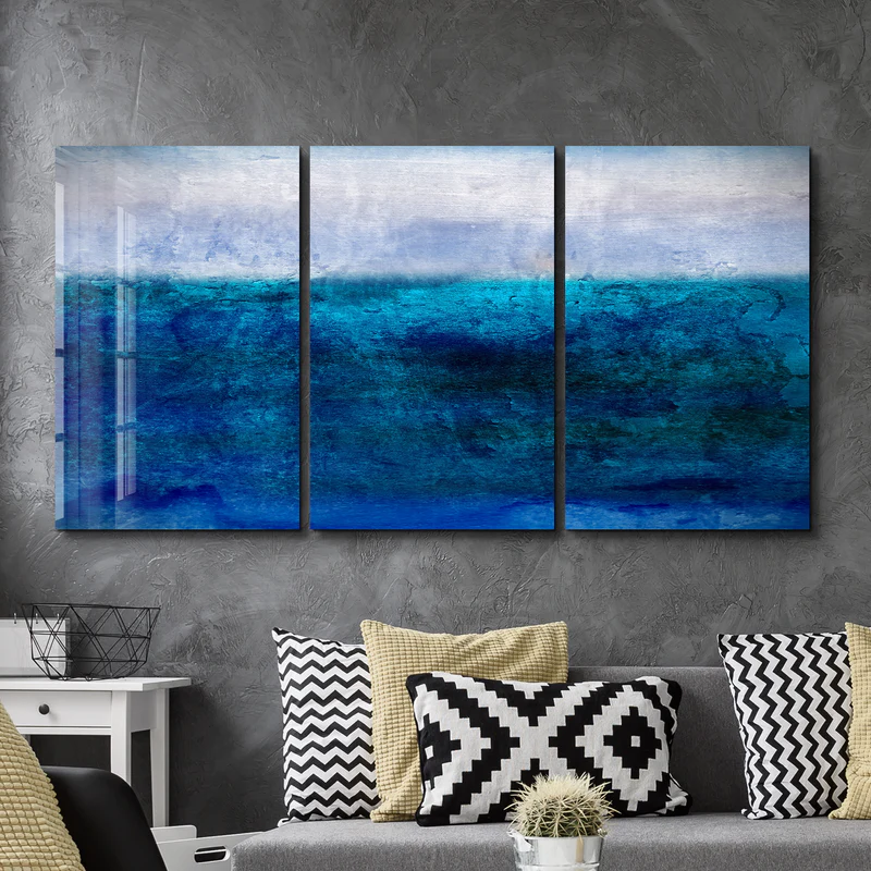 ・"Blury Sea - Trio"・Glass Wall Art - Image 2