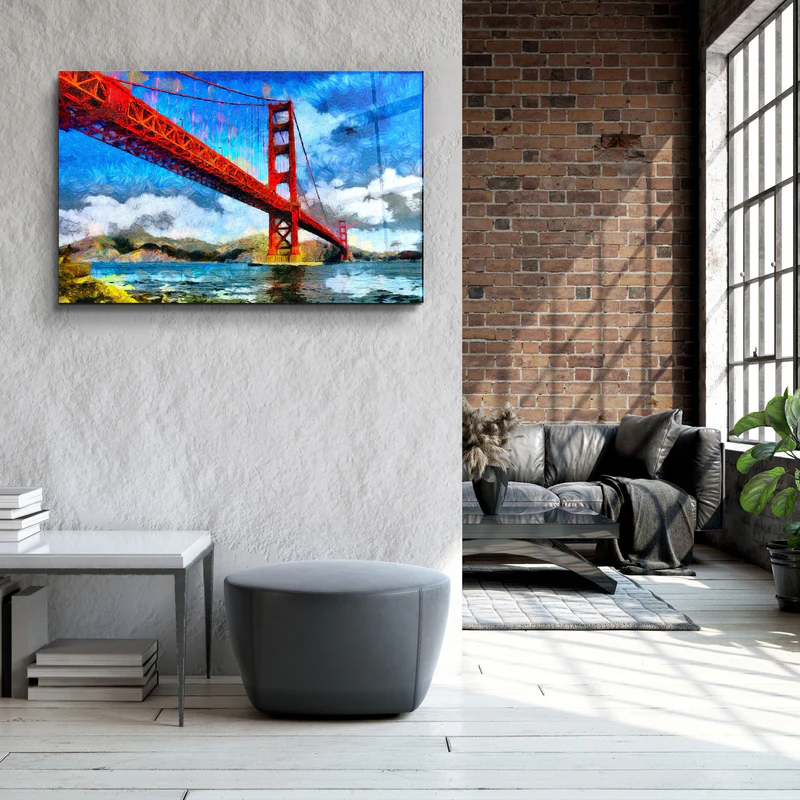 ・"Abstract City View"・Glass Wall Art - Image 3