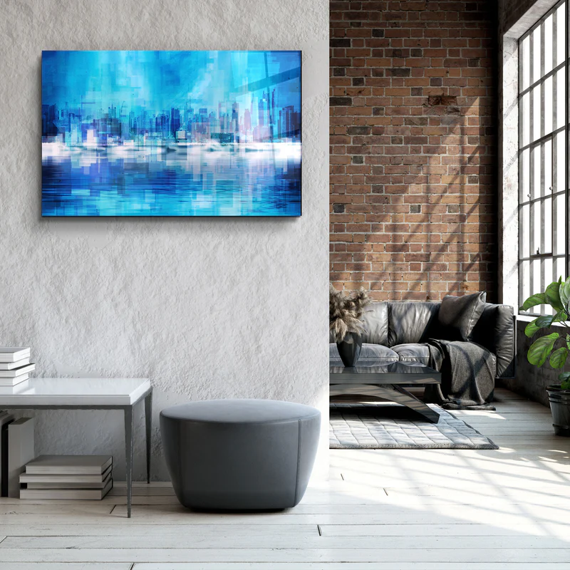 ・"The Fuzzy Cityscape Of New York"・Glass Wall Art - Image 2