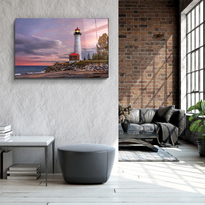 ・"Lighthouse"・Glass Wall Art - Image 3