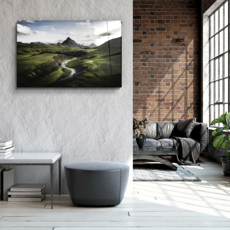 ・"Green Valley"・Glass Wall Art - Image 3