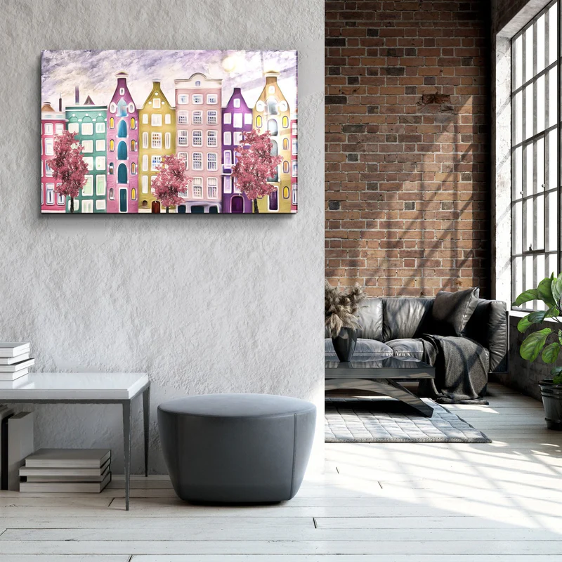 ・"Abstract City"・Glass Wall Art - Image 3
