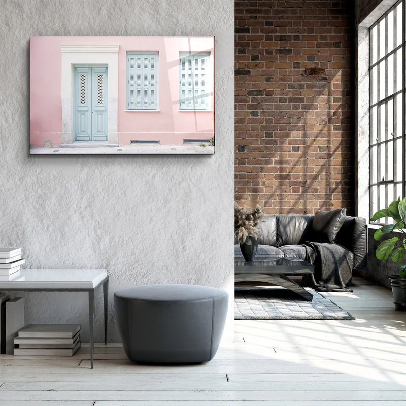 ・"Closed Door and Windows"・Glass Wall Art - Image 3