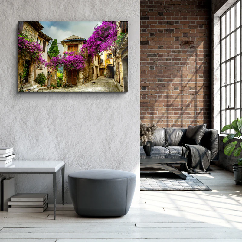 ・"Old Village in Aegean"・Glass Wall Art - Image 3