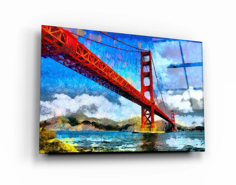 ・"Abstract City View"・Glass Wall Art