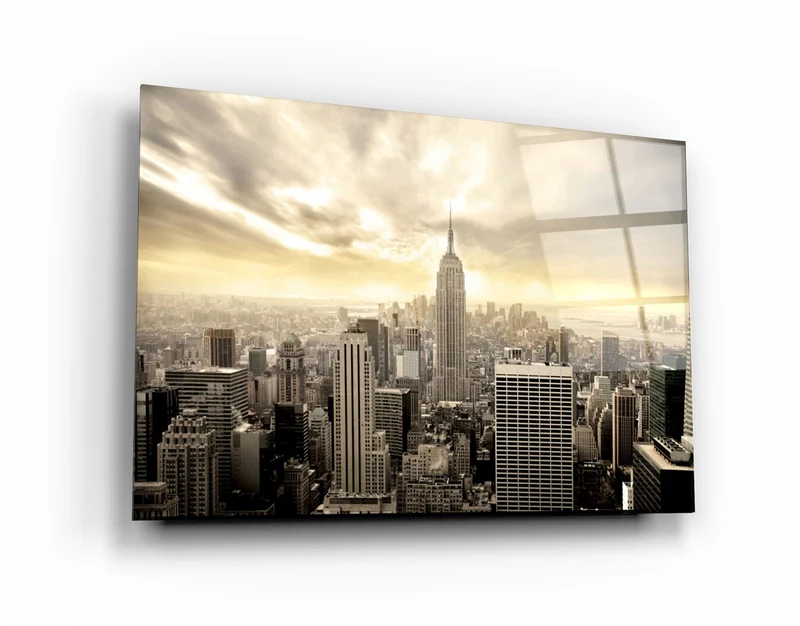 ・"New York (NYC)"・Glass Wall Art