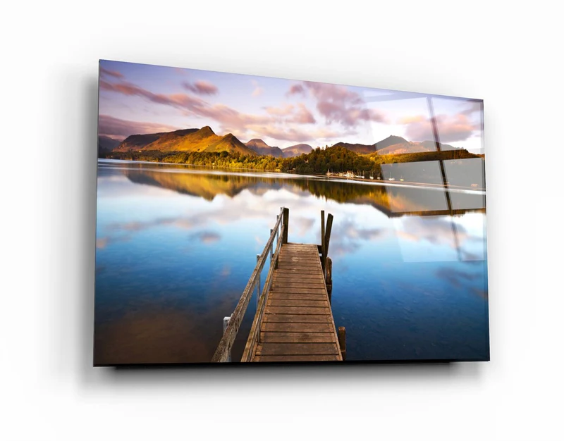 ・"Lake Landscape"・Glass Wall Art