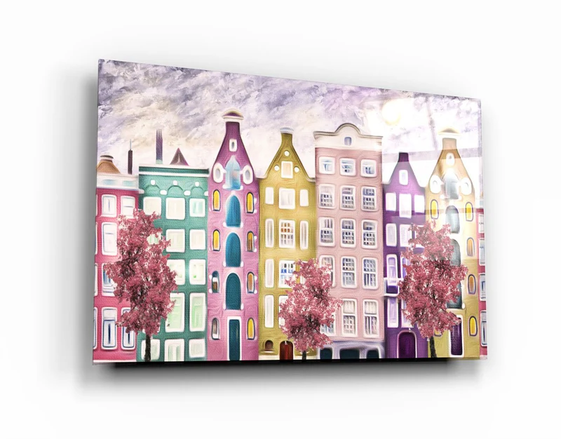 ・"Abstract City"・Glass Wall Art