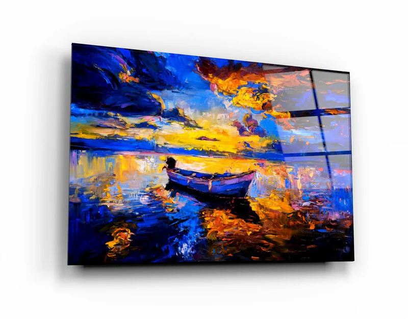 ・"The Boat Painting 2"・Glass Wall Art