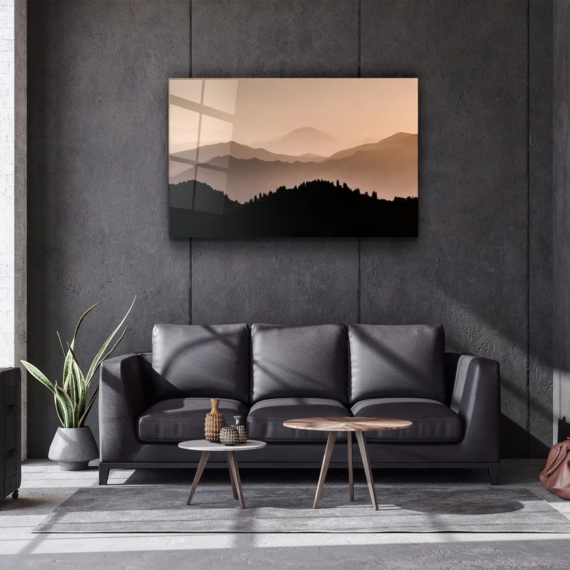 ・"Black Mountains"・Glass Wall Art - Image 2