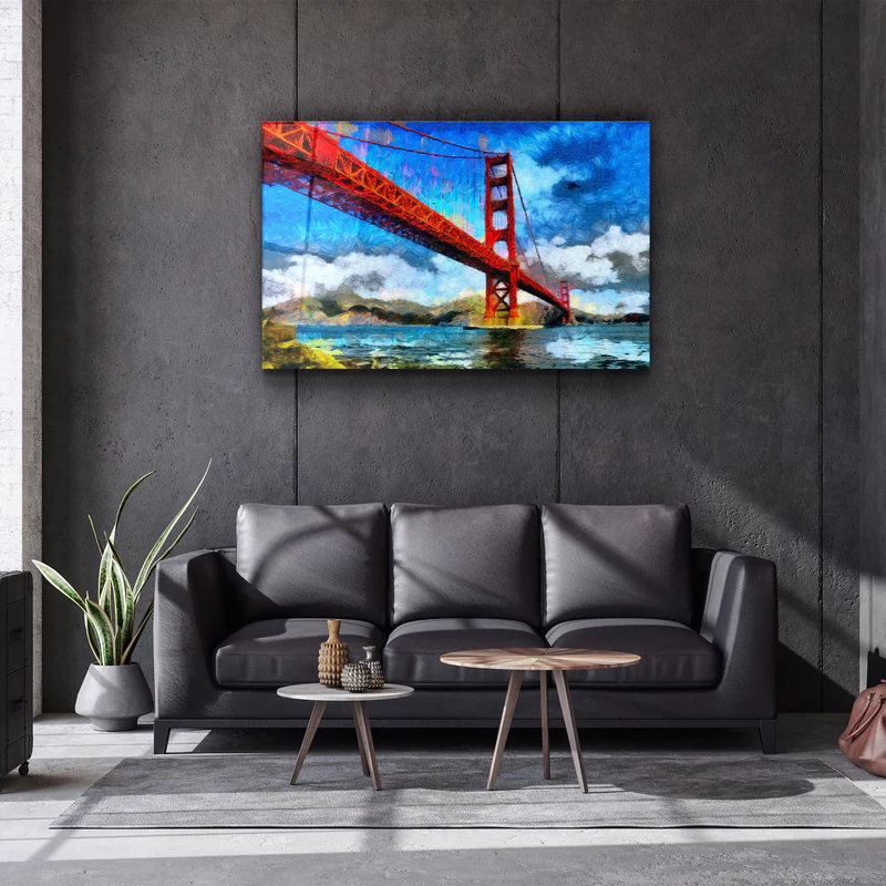 ・"Abstract City View"・Glass Wall Art - Image 2