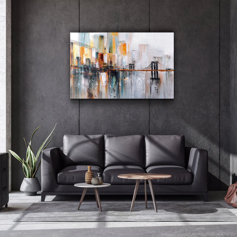 ・"Abstract City View"・Glass Wall Art - Image 2