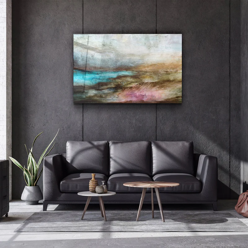 ・"Abstract Lake"・Glass Wall Art - Image 2