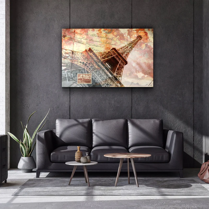 ・"Abstract Eiffel Tower"・Glass Wall Art - Image 2