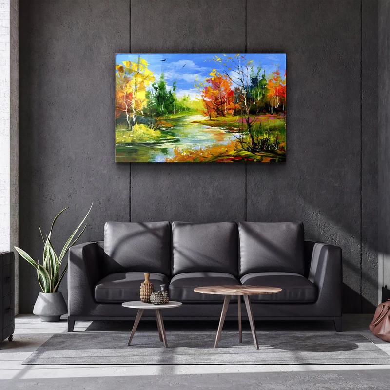 ・"Abstract Landscape V2"・Glass Wall Art - Image 2