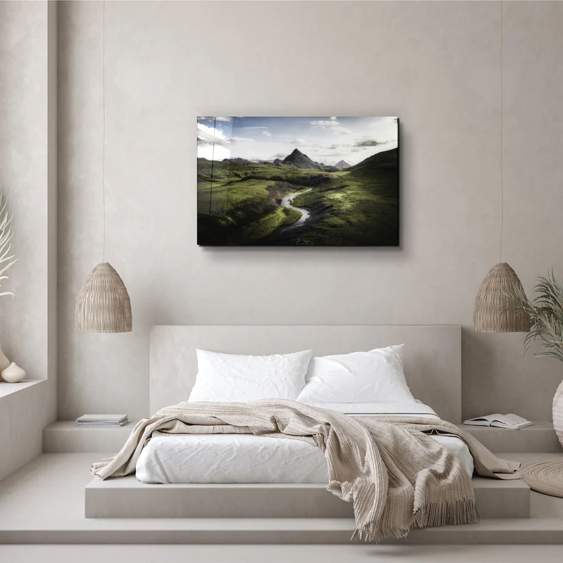 ・"Green Valley"・Glass Wall Art - Image 2