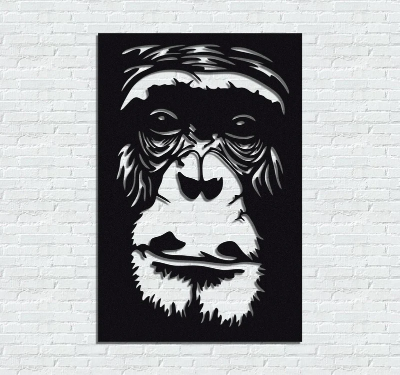 ・"Gorilla Face"・Premium Metal Wall Art - Limited Edition