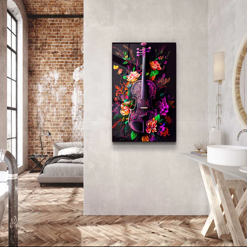 ・"Violin"・Secret World Collection Glass Wall Art - Image 3