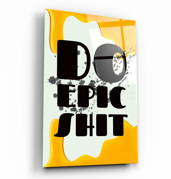 ・"Do Epic X Yellow"・Designers Collection Glass Wall Art