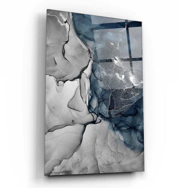 ・"Blue Wave Pattern"・Glass Wall Art