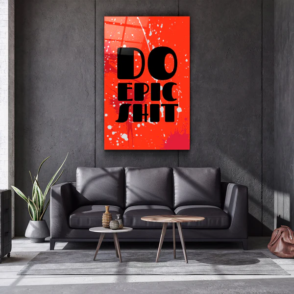 ・"Do Epic X Red"・Designers Collection Glass Wall Art - Image 2