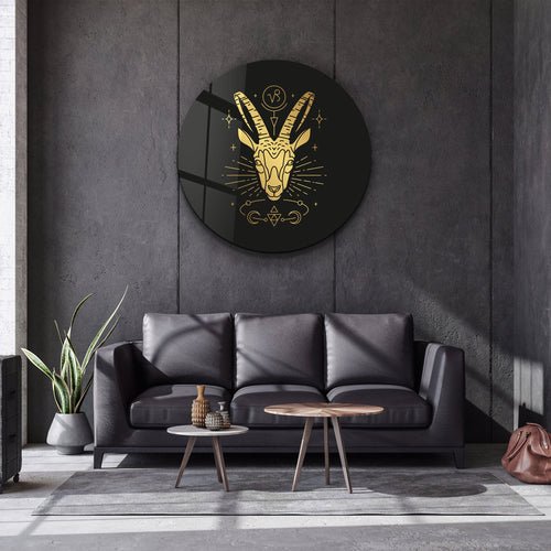 ・"Zodiac Signs - Capricorn"・Rounded Glass Wall Art - Image 2