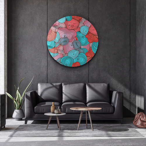 ・"Soft Tones"・Rounded Glass Wall Art - Image 2