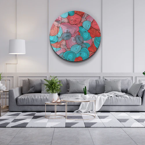 ・"Soft Tones"・Rounded Glass Wall Art - Image 3