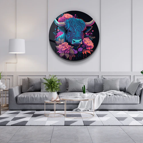 ・"BabyBull"・Rounded Glass Wall Art - Image 3