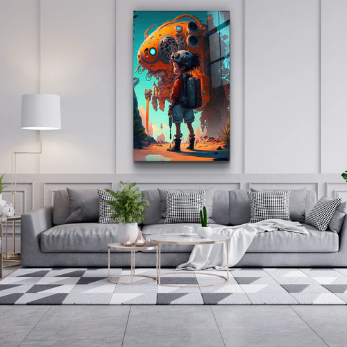 ・"Space School"・Secret World Collection Glass Wall Art - Image 3