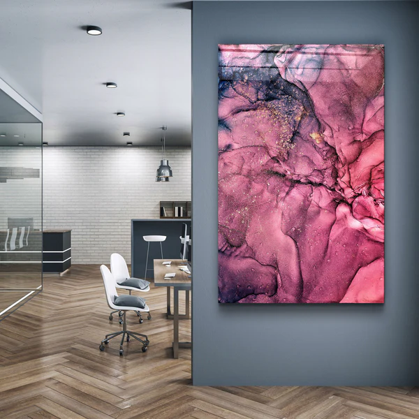 ・"Pink Wave Pattern"・Glass Wall Art - Image 3